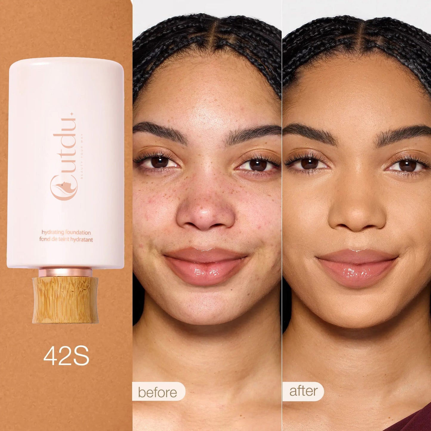 Limited Time BOGO Free🔥 Hydrating Foundation & Brush - Full Coverage Base + Free Buffin g Brush